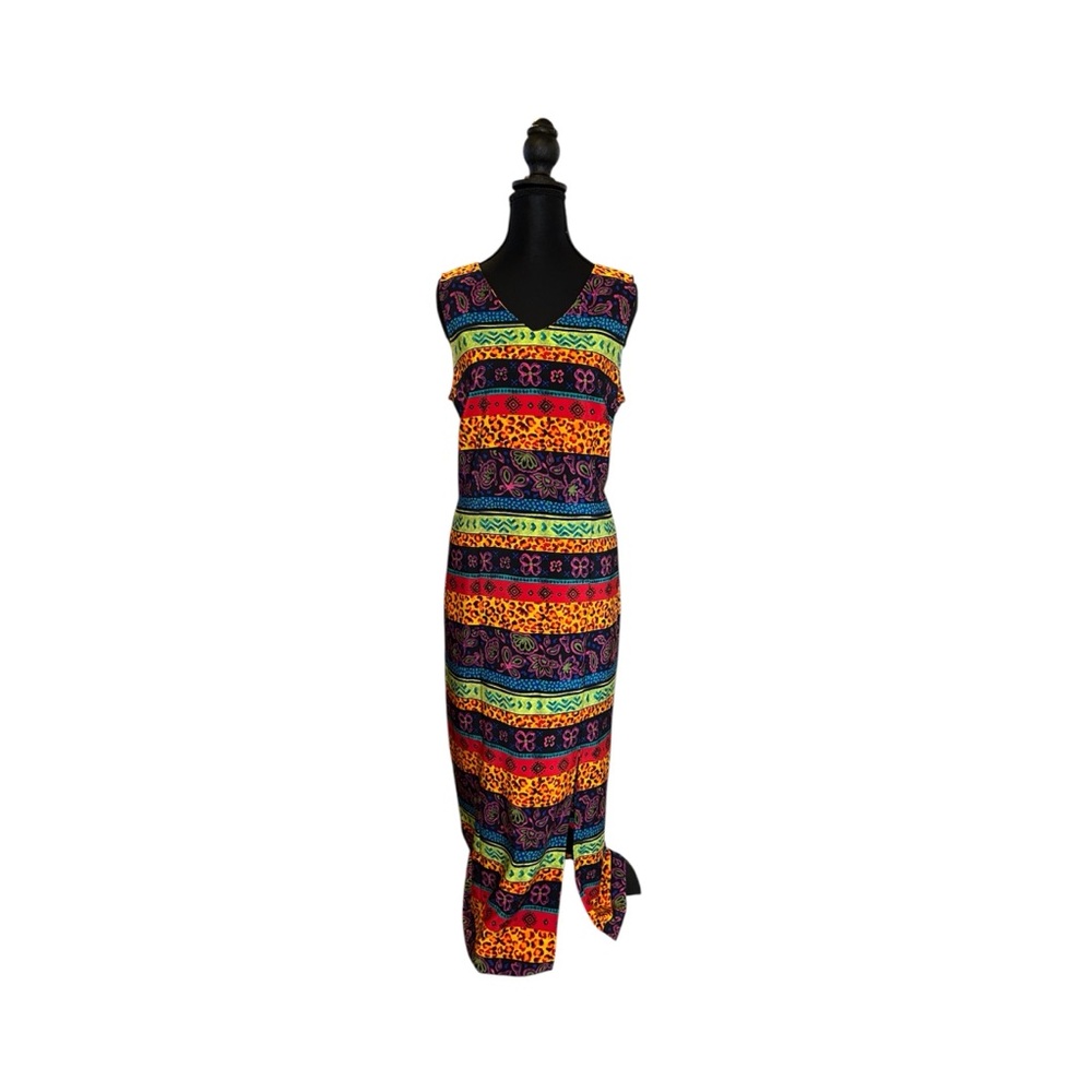 Sag Harbor Multicolor Striped Sleeveless Maxi Dress